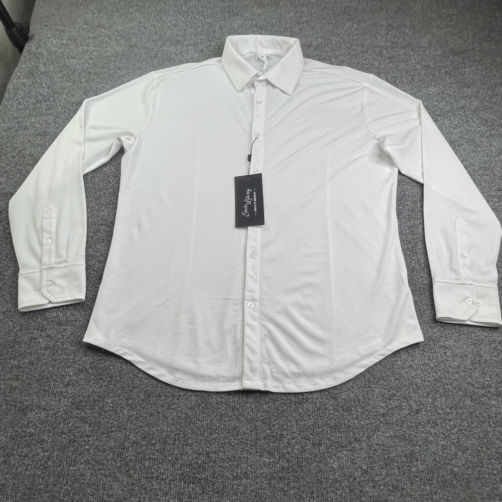 State and Liberty Button Down Mens XXL White The Mark Pique Athletic Fit Shirt
